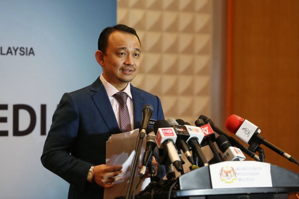 Education Minister Maszlee Malik speaks during a press conference at the Ministry of Education in Putrajaya August 8, 2019. u00e2u20acu2022 Picture by Choo Choy May