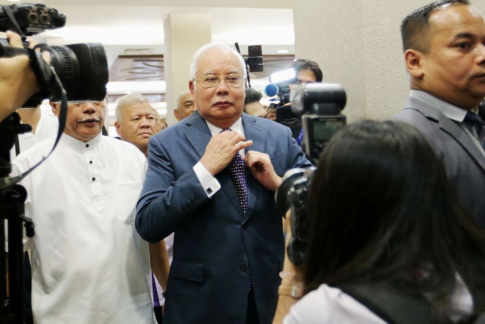 Datuk Seri Najib Razak arrives at Kuala Lumpur High Court August 19, 2019.  u00e2u20acu201d Picture by Ahmad Zamzahuri
