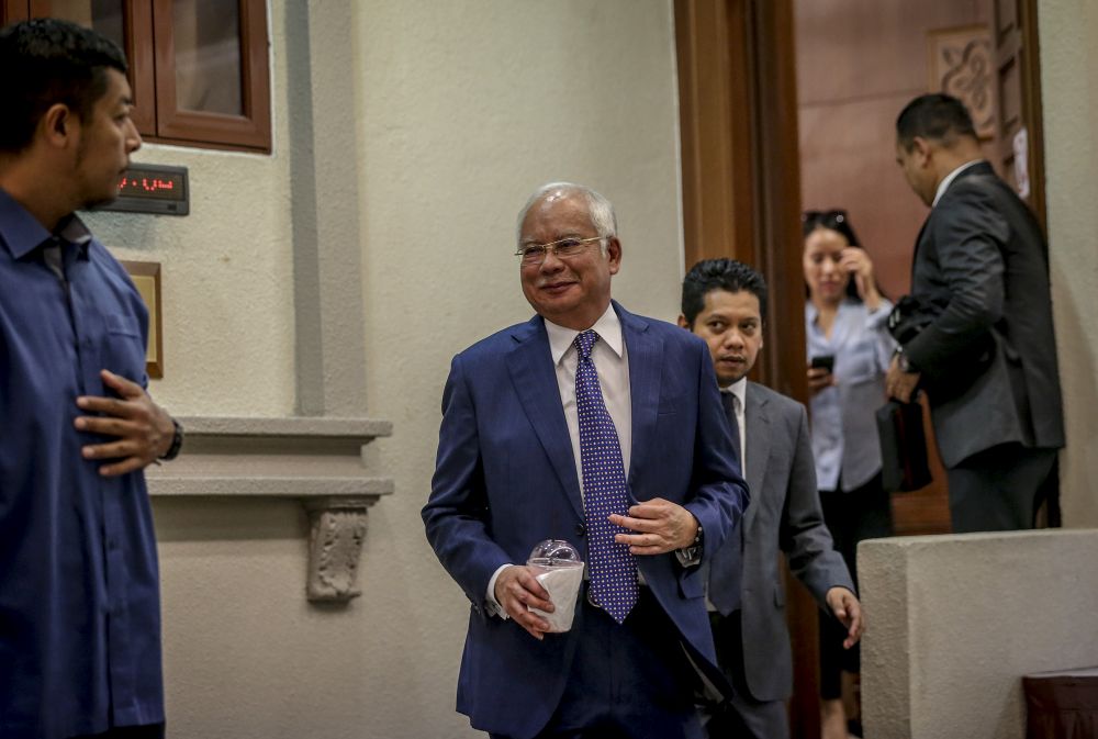 Datuk Seri Najib Razak is pictured at the Kuala Lumpur High Court in Kuala Lumpur August 9, 2019. u00e2u20acu201d Picture by Firdaus Latif