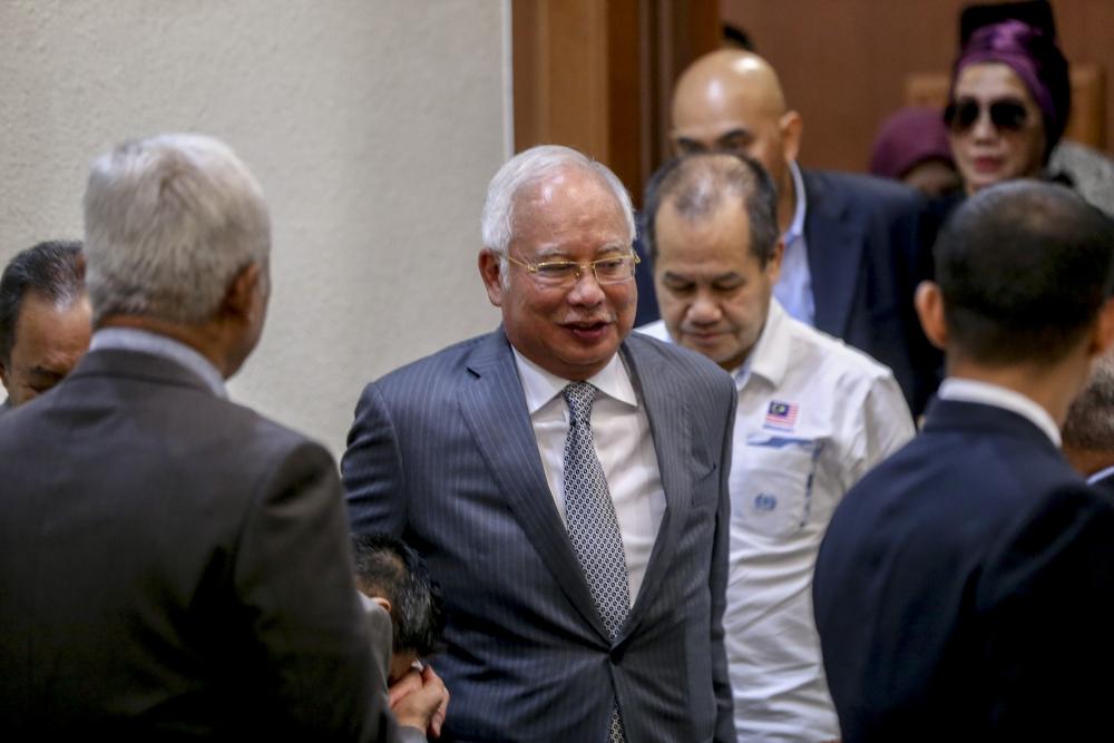 Datuk Seri Najib Razak is pictured at the Kuala Lumpur High Court August 8, 2019. ― Picture by Firdaus Latif
