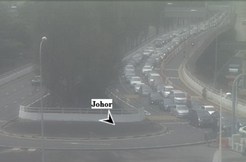 Traffic at the Tuas Checkpoint towards Johor at 10.34am on August 29, 2019. u00e2u20acu201d One Motoring screengrab via TODAY