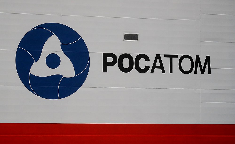 Logo of Russia's state nuclear agency Rosatom on the nuclear power plant Akademik Lomonosov during preparations for its 5,000km journey at a Rosatomflot base in Murmansk August 22, 2019. u00e2u20acu201d Reuters pic