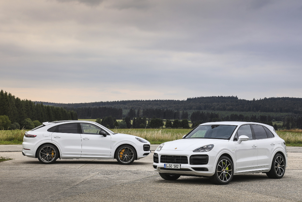 Cayenne Turbo S E-Hybrid and Cayenne Turbo S E-Hybrid Coupu00c3u00a9. u00e2u20acu201d Picture courtesy of Porsche
