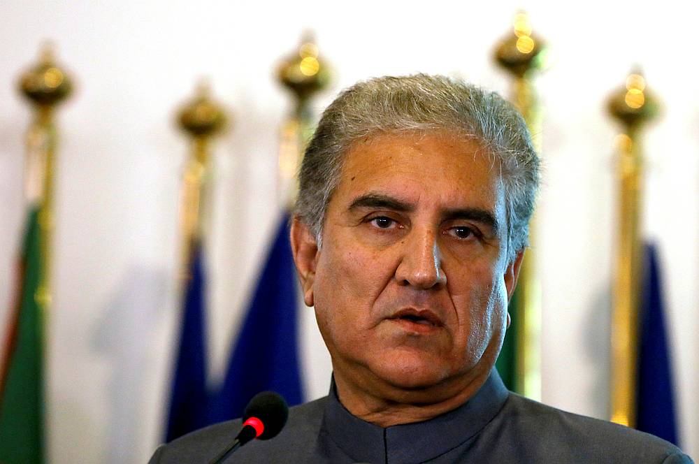 Pakistani Foreign Minister Shah Mehmood Qureshi listens during a news conference at the Foreign Ministry in Islamabad August 20, 2018. u00e2u20acu201d Reuters pic