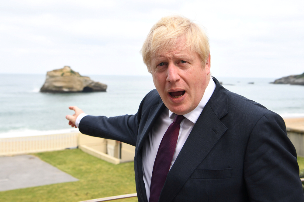 Britainu00e2u20acu2122s Prime Minister Boris Johnson reacts during interviews at the G7 summit in Biarritz August 25, 2019. u00e2u20acu201d Picture by Andrew Parsons/Pool via Reuters