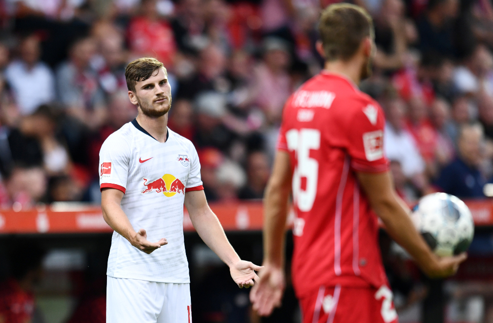 RB Leipzigu00e2u20acu2122s Timo Werner reacts during their Bundesliga match against FC Union Berlin at Stadion An der Alten Forsterei, Berlin August 18, 2019. u00e2u20acu201d Reuters pic