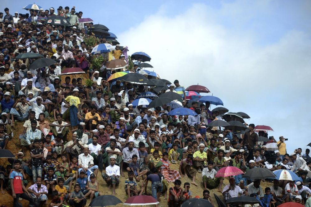 Rohingya refugees attend a ceremony organised to remember the second anniversary of a military crackdown that prompted a massive exodus of people from Myanmar to Bangladesh, at the Kutupalong refugee camp in Ukhia on August 25, 2019. u00e2u20acu201d AFP pic
