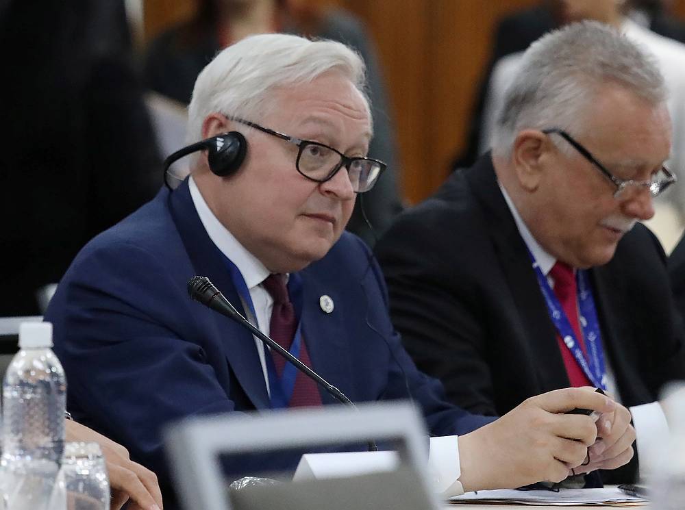 Russian Deputy Foreign Minister Sergei Ryabkov (left) at a Non-Aligned Movement Coordinating Bureau meeting in Caracas, Venezuela July 21, 2019. u00e2u20acu201d Reuters pic