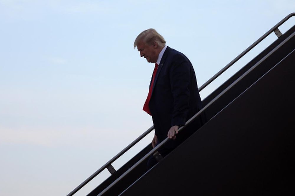US President Donald Trump arrives aboard Air Force One at Manchester-Boston Regional Airport in Manchester, New Hampshire US August 15, 2019. u00e2u20acu201d Reuters pic
