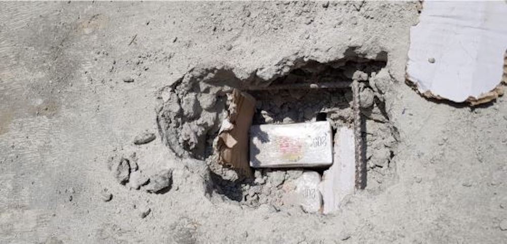 Vigilant ICA officers discovered the cigarettes when they drilled into the concrete blocks. — Handout via TODAY