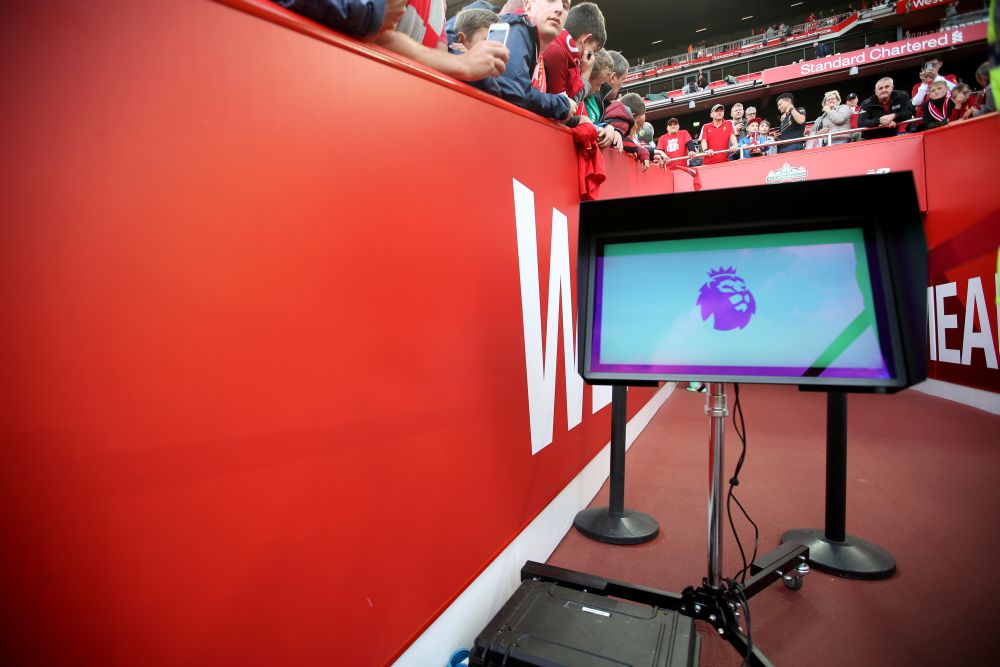 The VAR monitor before the match between Liverpool and Norwich City at Anfield August 9,2019. u00e2u20acu201d Reuters pic