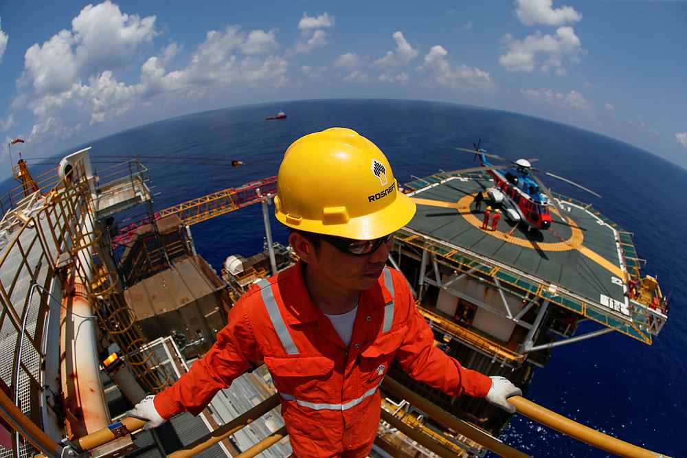 A Rosneft Vietnam employee looks on at the Lan Tay gas platform in the South China Sea off the coast of Vung Tau, Vietnam April 29, 2018. u00e2u20acu201d Reuters pic