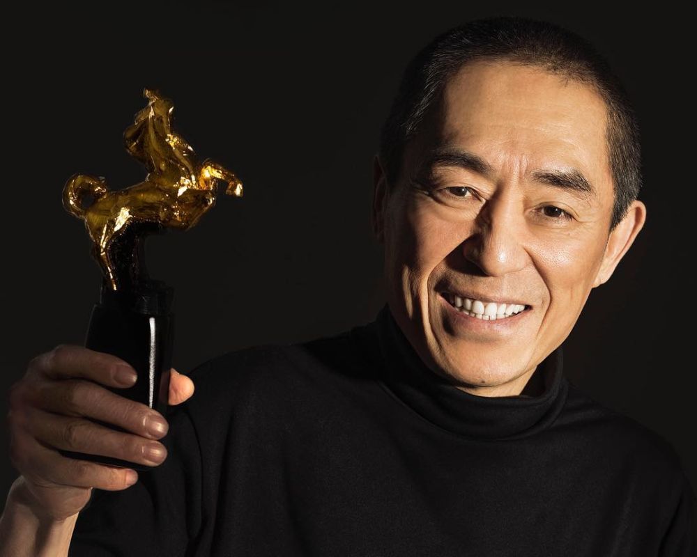 Chinese director Zhang Yimou with a replica of the Golden Horse award. He won the Best Director award at Taiwan's 55th Golden Horse film awards last year. u00e2u20acu2022 Picture via Instagram/ goldenhorsefilmfestival