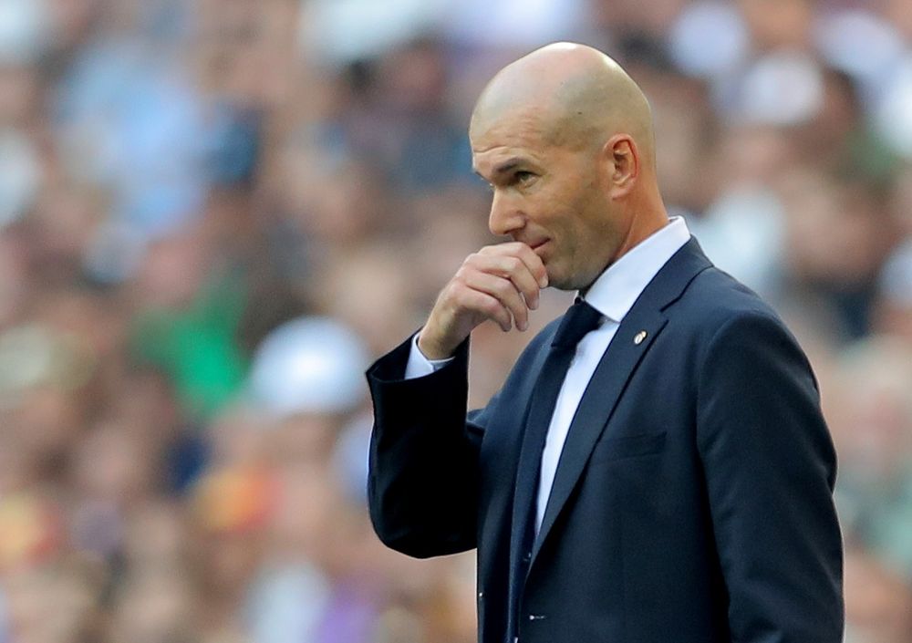 Real Madrid coach Zinedine Zidane is pictured during the La Liga match Real Madrid v Real Valladolid at Santiago Bernabeu, Madrid, August 24, 2019. u00e2u20acu201d Reuters pic