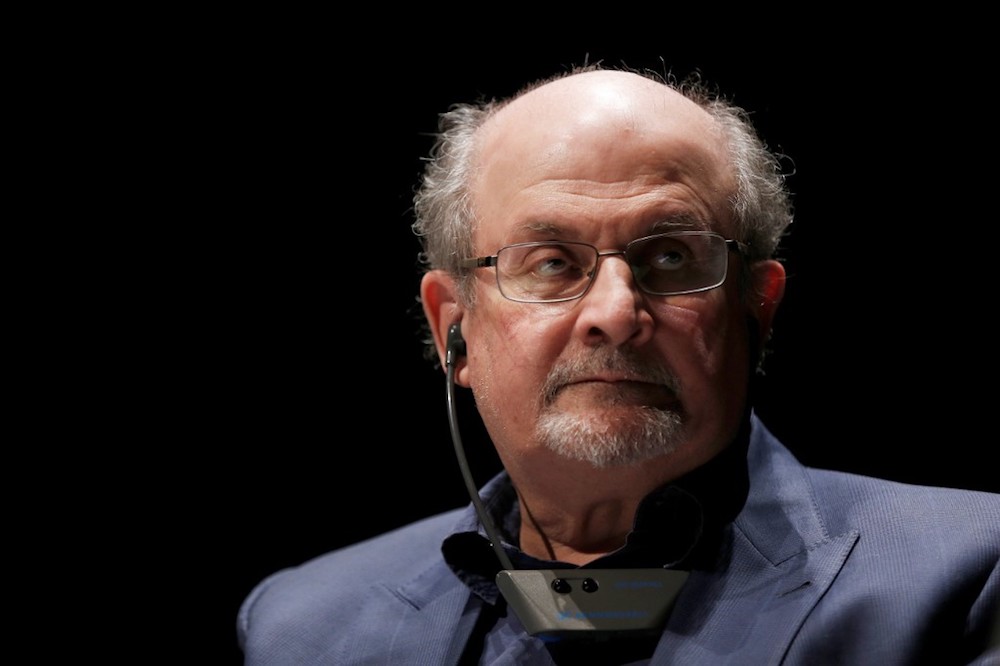 Salman Rushdie attends the opening day of the Positive Economy Forum in Le Havre, north-western France September 13, 2016. u00e2u20acu201d AFP pic