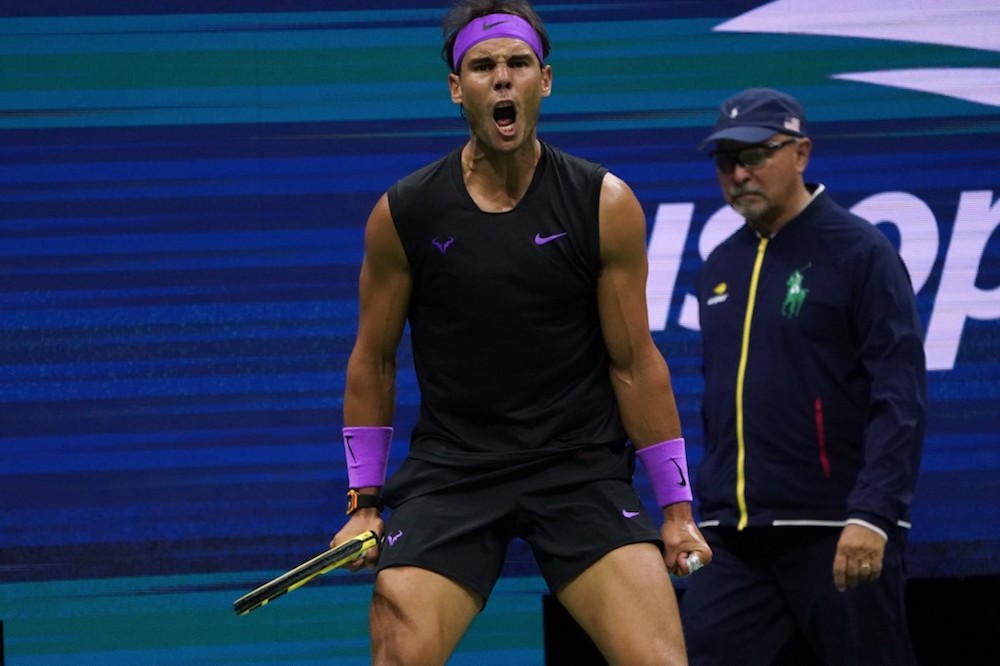 Rafael Nadal of Spain celebrates a point against Matteo Berrettini of Italy during their Menu00e2u20acu2122s Singles semi-finals match at the 2019 US Open in New York September 6, 2019. u00e2u20acu201d AFP pic