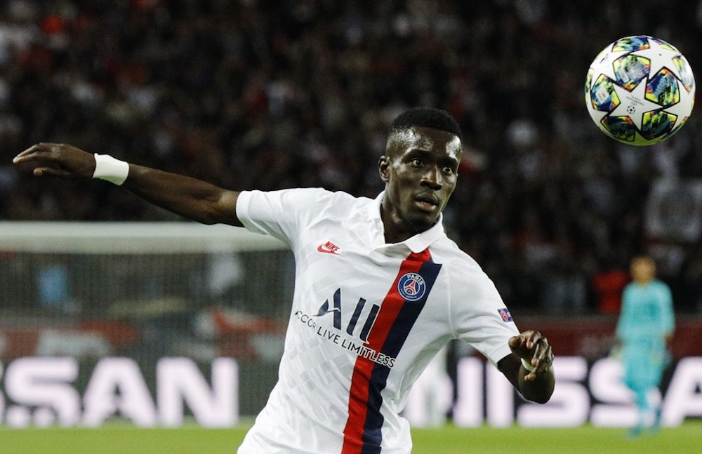 Paris Saint-Germainu00e2u20acu2122s Idrissa Gueye eyes the ball during the Uefa Champions League Group A match with Real Madrid at the Parc des Princes stadium in Paris September 18, 2019. u00e2u20acu201d AFP pic