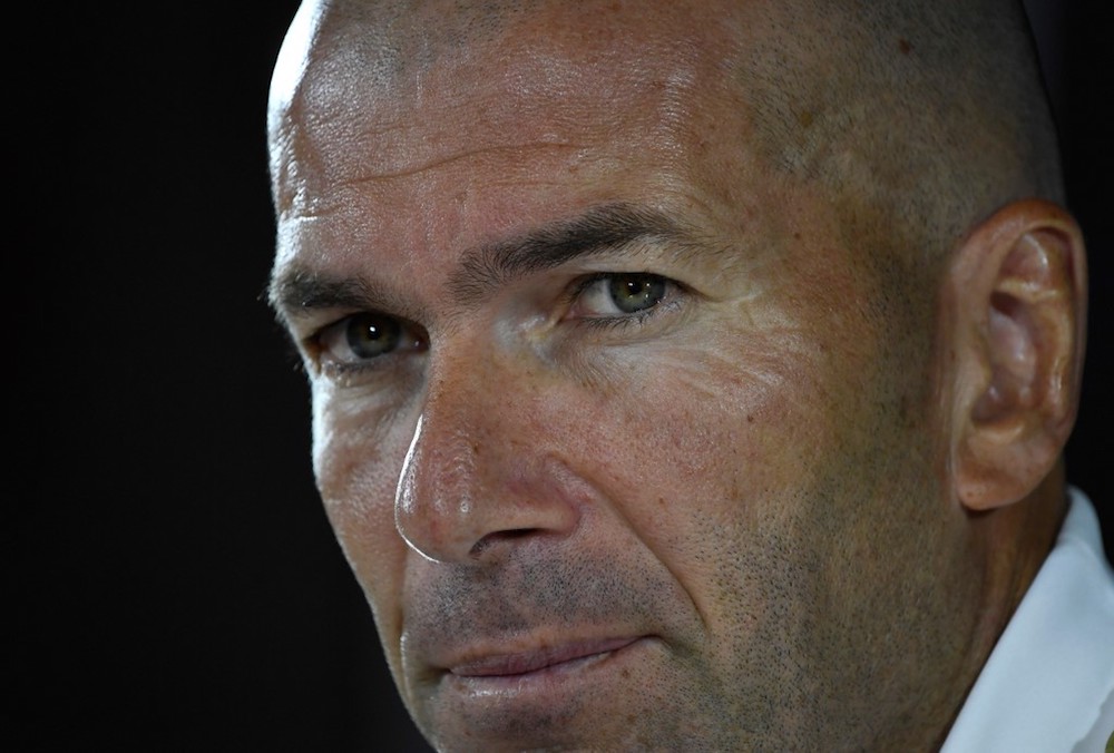 Real Madridu00e2u20acu2122s coach Zinedine Zidane attends a press conference at the Ciudad Real Madrid training ground in Valdebebas, Madrid September 21, 2019. u00e2u20acu201d AFP pic