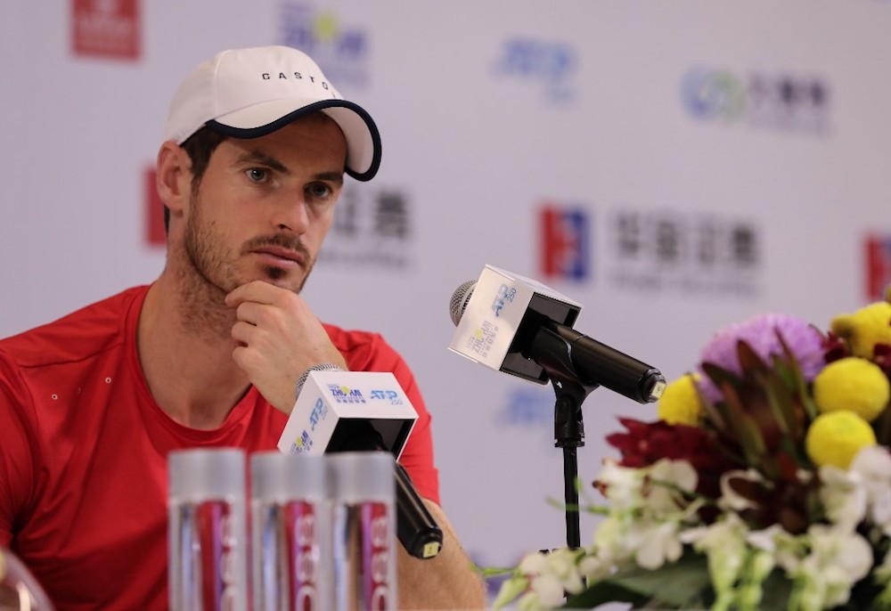 Andy Murray attends a press conference ahead of the ATP Zhuhai Championships in Zhuhai in Chinau00e2u20acu2122s southern Guangdong province September 22, 2019. u00e2u20acu201d AFP pic