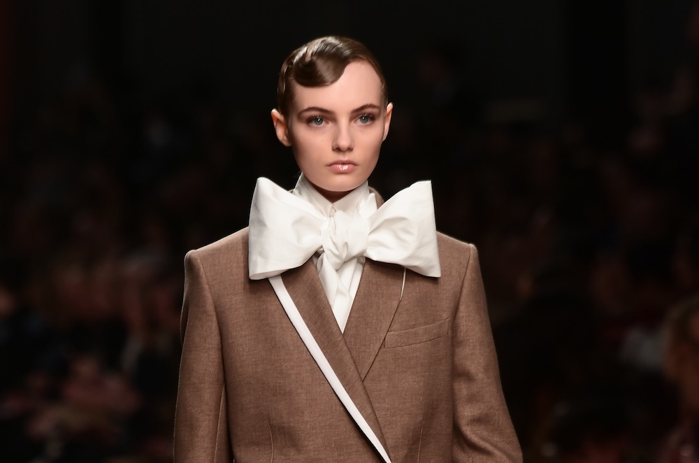 Fendi's impeccable modern bow. Autumn-Winter 2019-2020. Milan, February 21, 2019. u00e2u20acu201d AFP pic