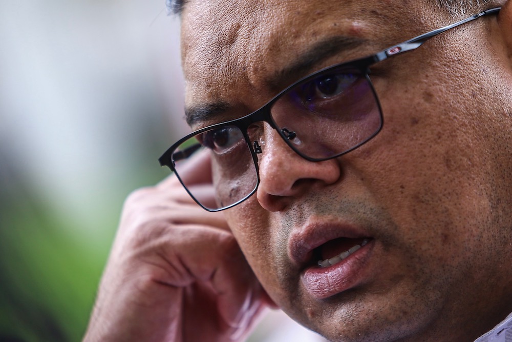 Umno supreme council member Datuk Lokman Noor Adam leaves the Bukit Aman headquarters after giving his statement, September 3, 2019.  u00e2u20acu201d Picture by Hari Anggara