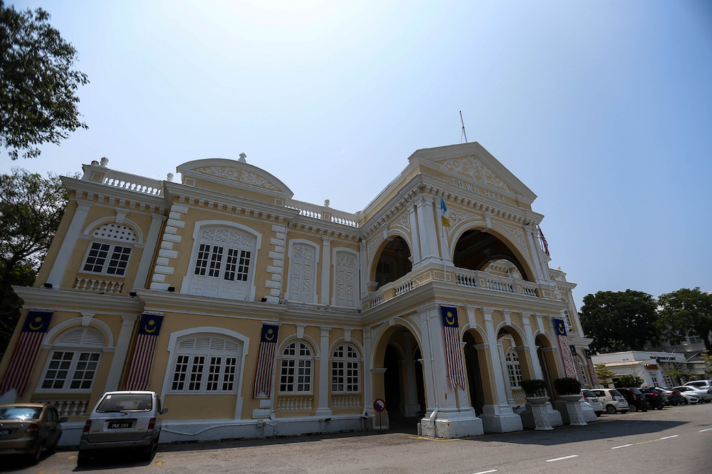 The Penang Town Hall building located on Jalan Padang Kota Lama near the Esplanade. u00e2u20acu201d Picture by Sayuti Zainudin