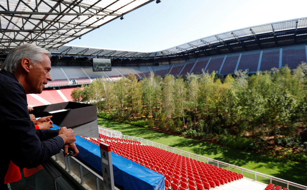Swiss artist Klaus Littmann looks at his temporary art intervention u00e2u20acu02dcFOR FOREST u00e2u20acu201c The Unending Attraction of Natureu00e2u20acu2122 in the Woerthersee Stadium in Klagenfurt, Austria September 5, 2019. u00e2u20acu201d Reuters pic