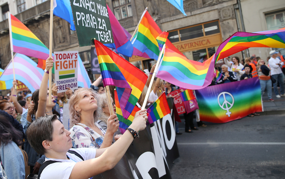 Participants are seen during the first gay pride parade in Sarajevo, Bosnia and Herzegovina September 8, 2019. u00e2u20acu201d Reuters pic
