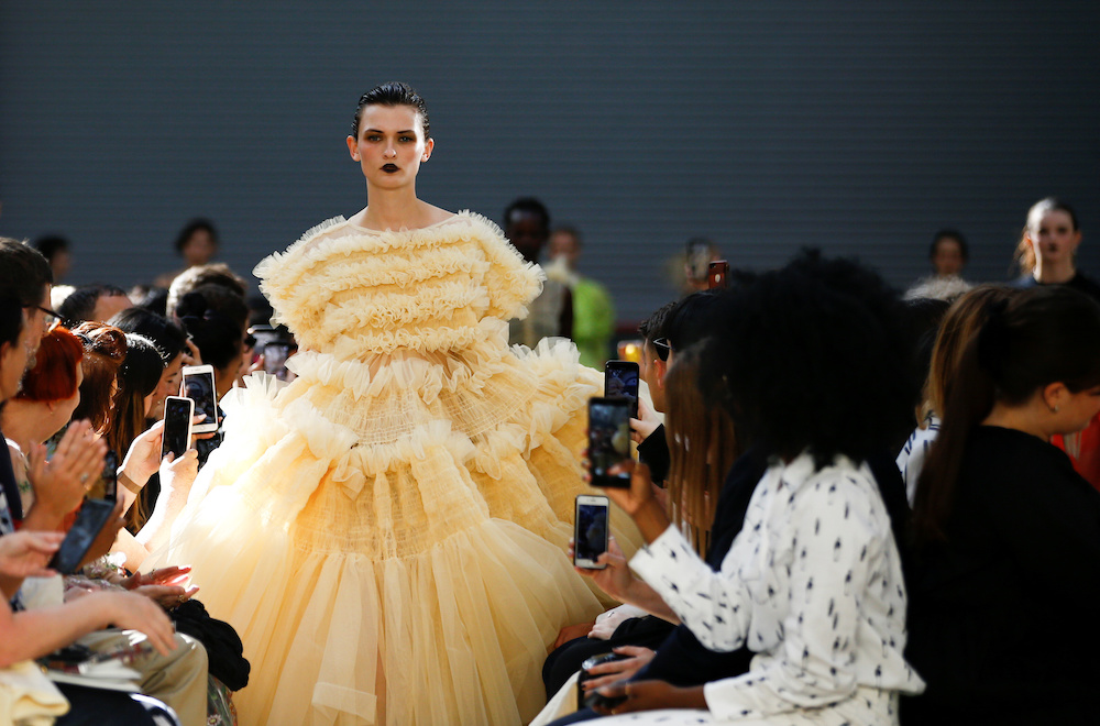Models present creations during the Molly Goddard catwalk show during London Fashion Week in London September 14, 2019. u00e2u20acu201d Reuters pic