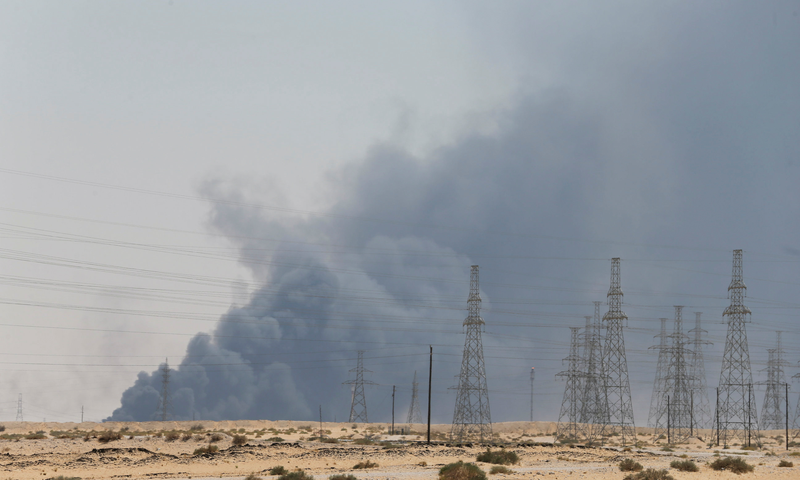 Smoke is seen following a fire at an Aramco factory in Abqaiq September 14, 2019. u00e2u20acu201d Reuters pic