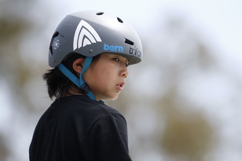 Misugu Okamoto of Japan looks on during training for the Women's Park Semifinal at the 2019 Dew Tour in Long Beach, California June 14, 2019. u00e2u20acu201d Sean M. Haffey/Getty Images/AFP pic