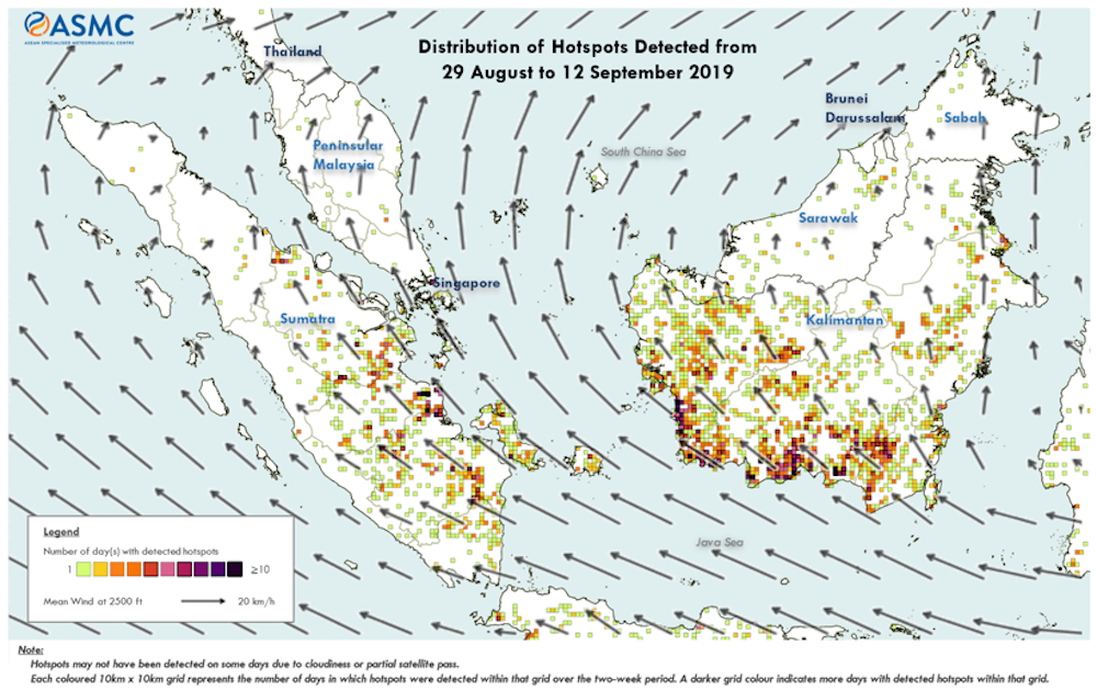 Figure 1: Fire Hotspots in Southeast Asia (up to 12 September 2019)