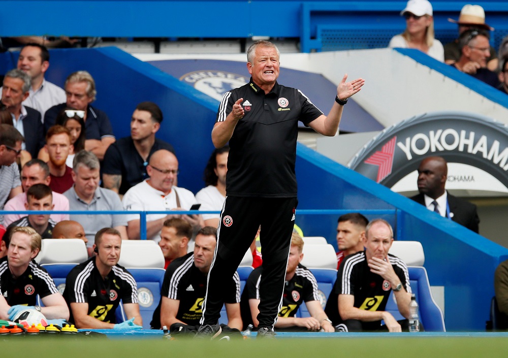 Sheffield United manager Chris Wilder during the match against Chelsea at Stamford Bridge in London August 31, 2019. u00e2u20acu201d Reuters pic