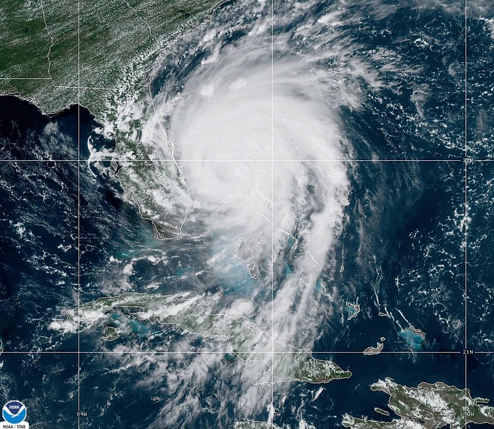 Hurricane Dorian is shown situated off the east coast of Florida in this satellite photo released September 3, 2019. u00e2u20acu201d Picture by NOAA/NESDIS/STAR GOES-East/Handout via Reuters