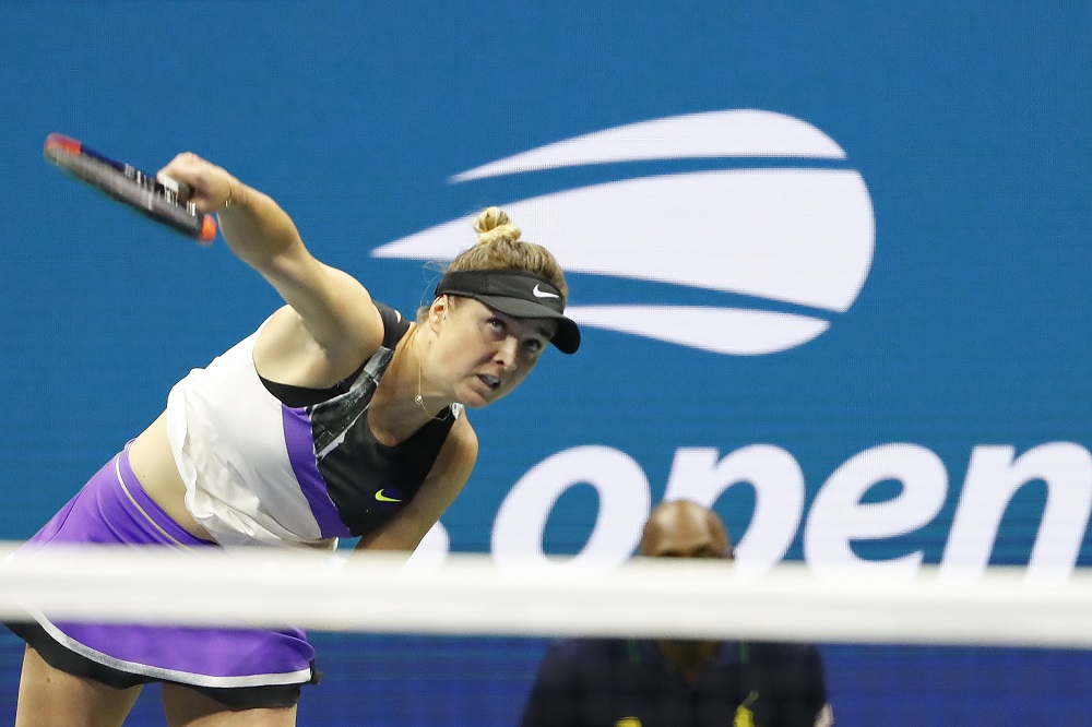 Elina Svitolina serves against Serena Williams (not pictured) in a semifinal match on day eleven of the 2019 US Open tennis tournament in New York September 4, 2019. u00e2u20acu201d Picture by Geoff Burke-USA TODAY Sports via Reuters