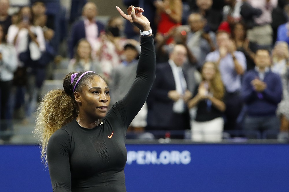 Serena Williams gestures to the crowd after her match against Elina Svitolina (not pictured) in a semifinal match on day eleven of the 2019 US Open tennis tournament in New York September 6, 2019. u00e2u20acu201d Geoff Burke-USA TODAY Sports pic via Reuters