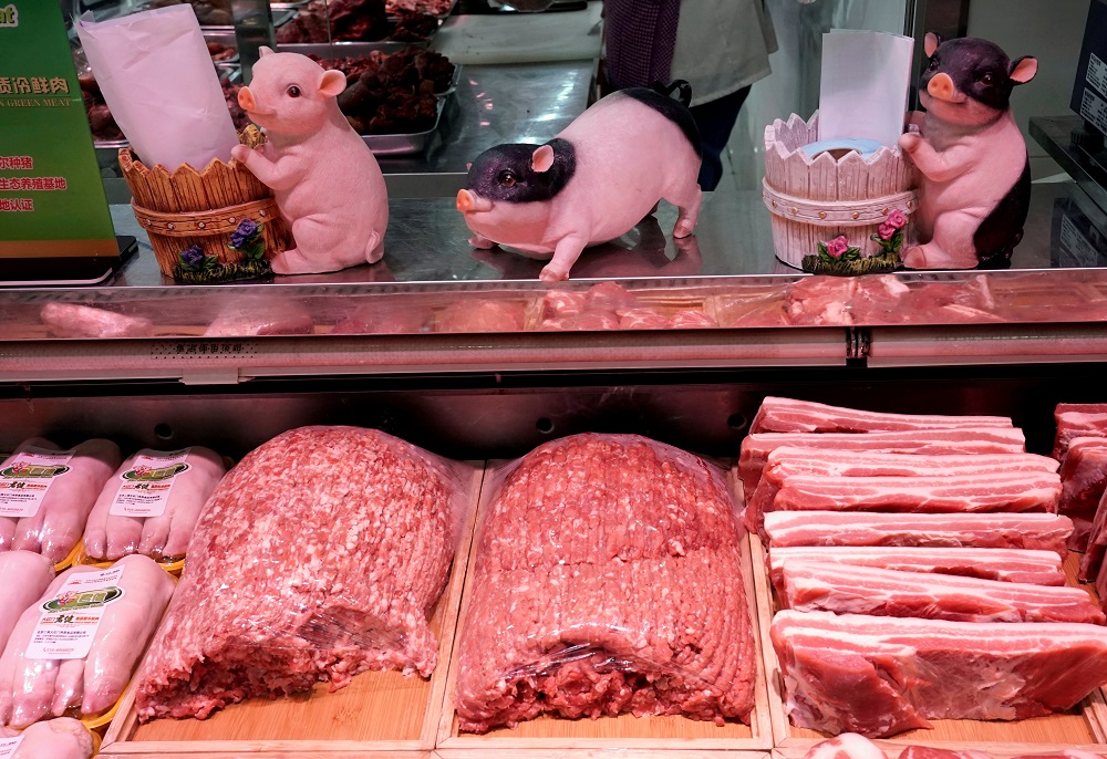 Pork for sale is seen at a supermarket in Beijing April 11, 2019. u00e2u20acu201d Reuters pic