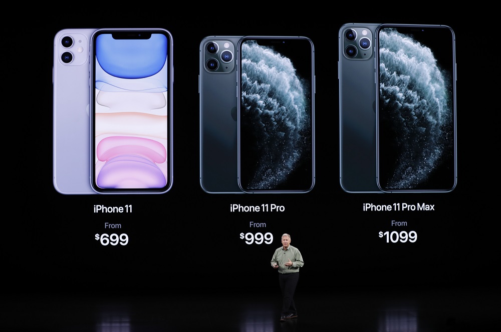 Phil Schiller, Senior Vice President of Worldwide Marketing presents the new iPhone 11 Pro at an Apple event at their headquarters in Cupertino, California September 10, 2019. — Reuters pic