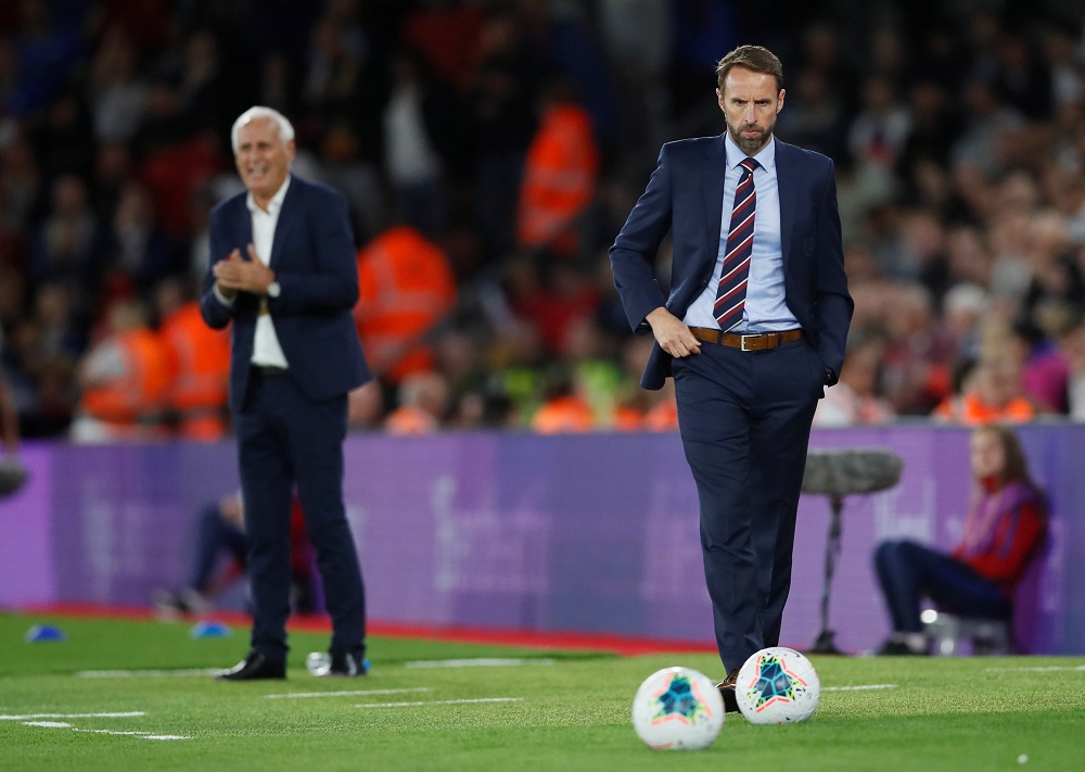 England manager Gareth Southgate looks on as Kosovo coach Bernard Challandes reacts during the Euro 2020 qualifier match at the St Maryu00e2u20acu2122s Stadium in Southampton September 10, 2019. u00e2u20acu201d Reuters pic