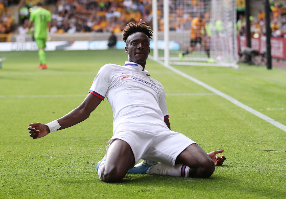 Chelsea’s Tammy Abraham celebrates scoring their fourth goal during their Premier League match with Wolverhampton Wanderers at Molineux Stadium in Wolverhampton September 14, 2019. — Action Images pic via Reuters