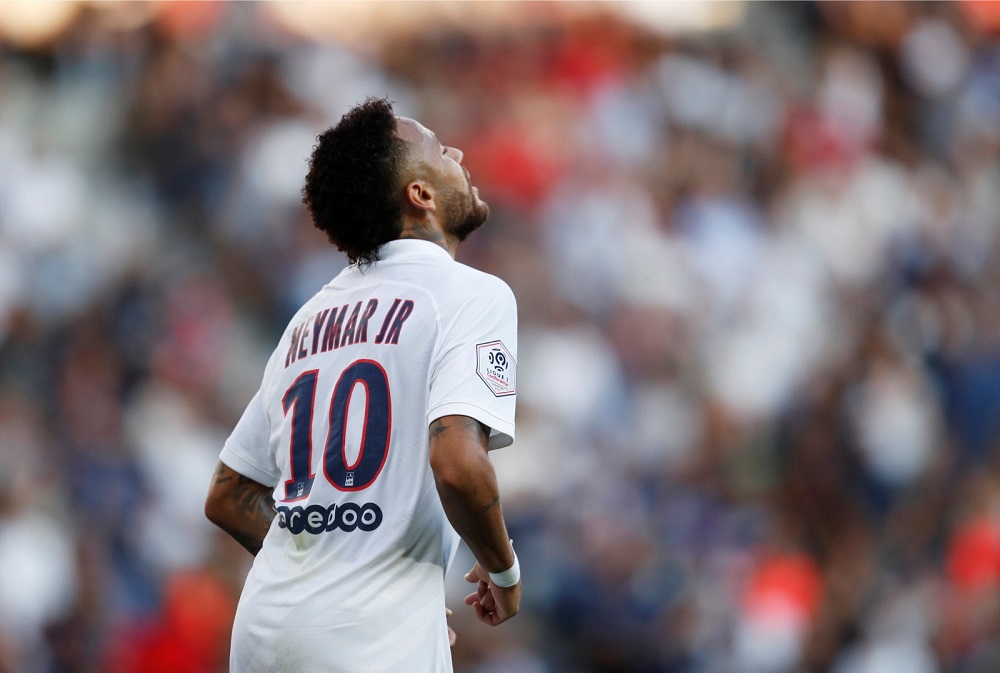 Paris St Germainu00e2u20acu2122s Neymar during the match against RC Strasbourg in Paris September 14, 2019. u00e2u20acu201d Reuters pic