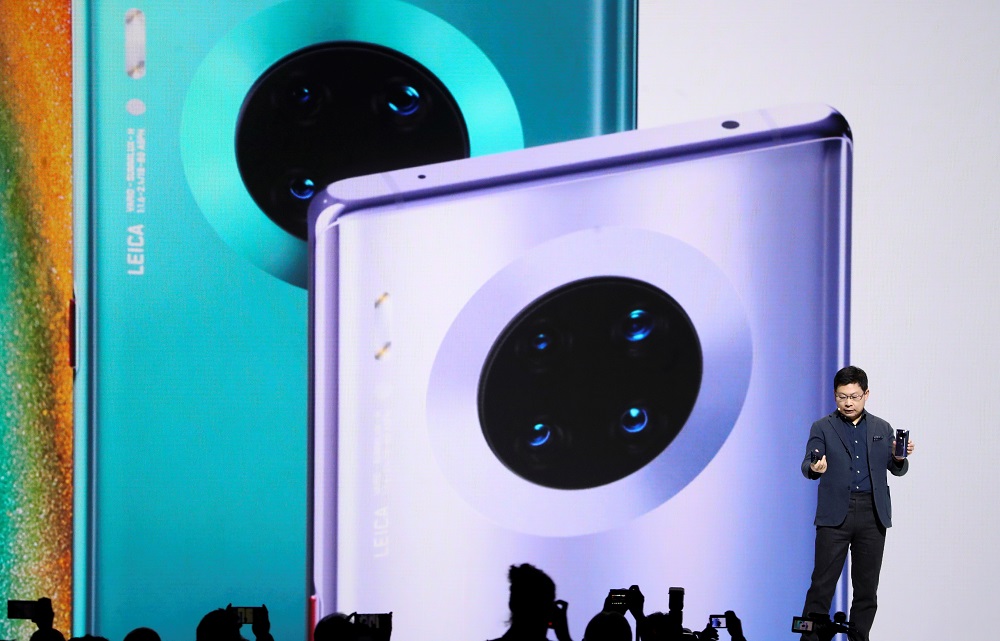 Richard Yu, CEO of Huawei's consumer business group, launches the Mate 30 smartphone range at the Convention Center in Munich September 19, 2019. u00e2u20acu201d Reuters pic