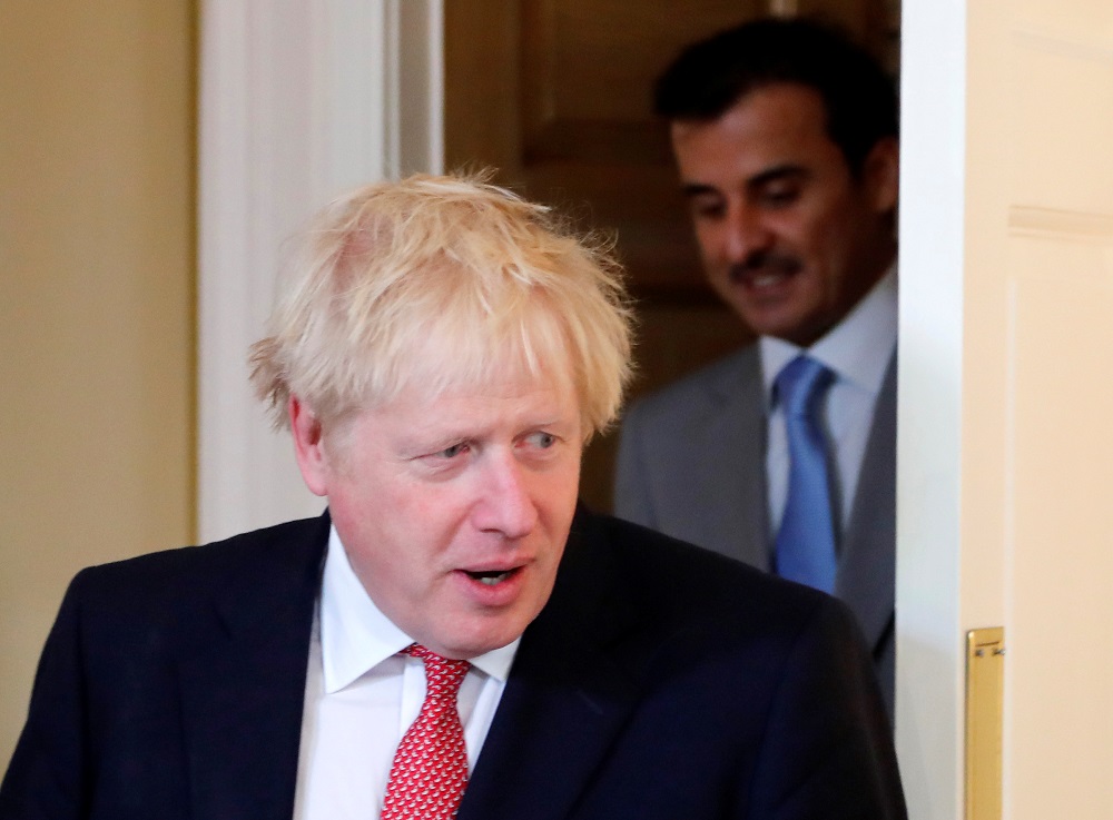 Britain's Prime Minister Boris Johnson meets with Qatar's Emir Sheikh Tamim bin Hamad Al Thani at Downing Street in London September 20, 2019. u00e2u20acu201d Reuters pic