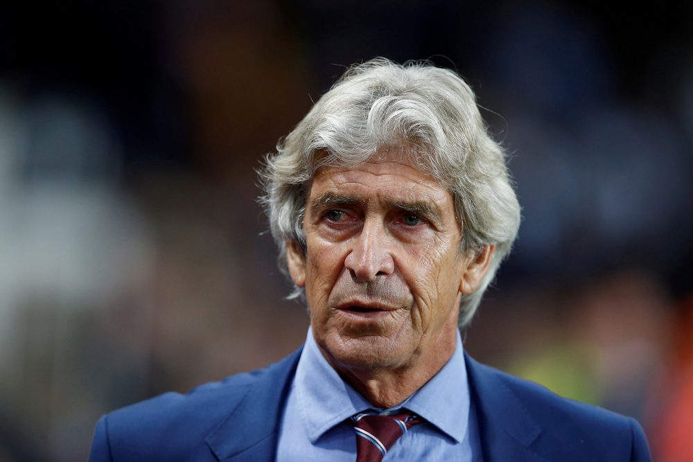 West Ham United manager Manuel Pellegrini before the Premier League match with Aston Villa at Villa Park in Birmingham September 16, 2019. u00e2u20acu201d Reuters pic