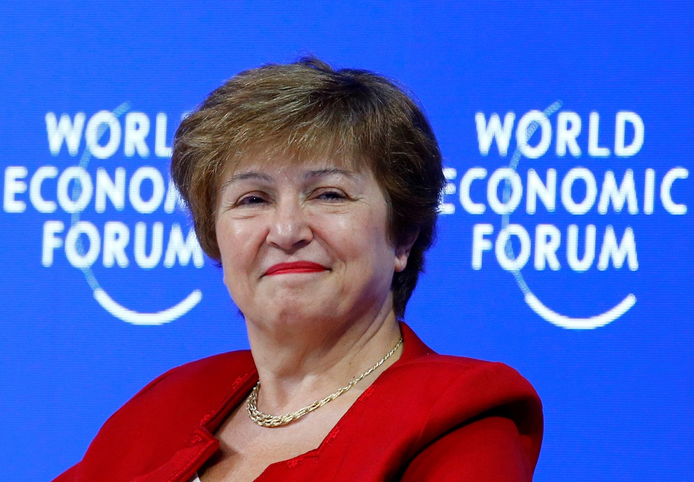 World Bank CEO Kristalina Georgieva looks on during a panel discussion at the World Economic Forum (WEF) annual meeting in Davos, Switzerland January 25, 2019. u00e2u20acu201d Reuters pic