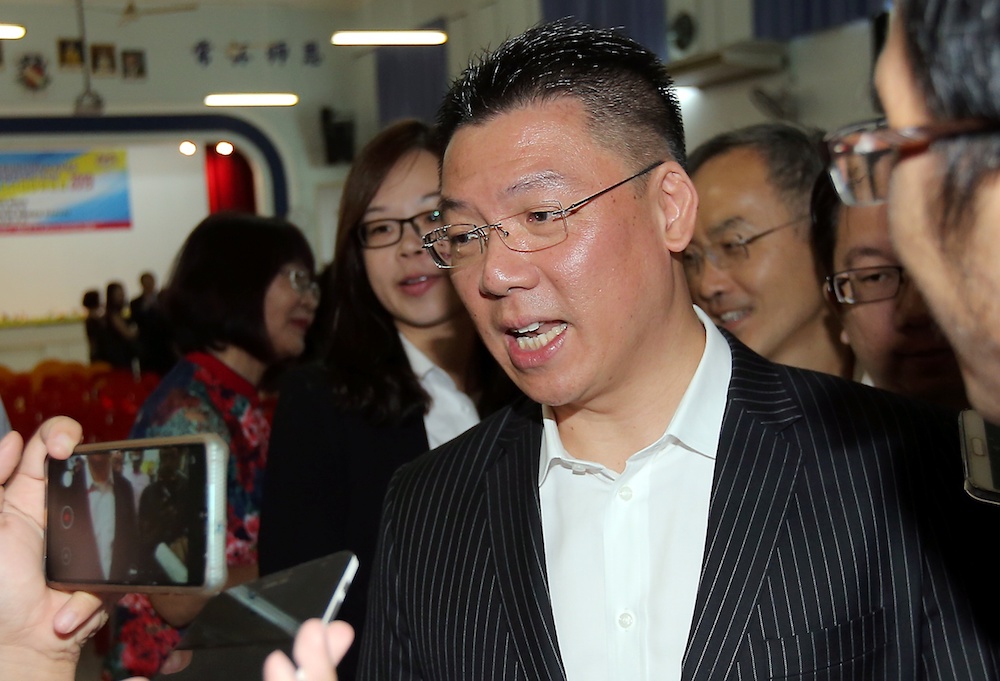 Perak DAP chairman Nga Kor Ming speaks to reporters during an event at SJK (C) Ave Maria in Ipoh September 12, 2019. u00e2u20acu201d Picture by Farhan Najib