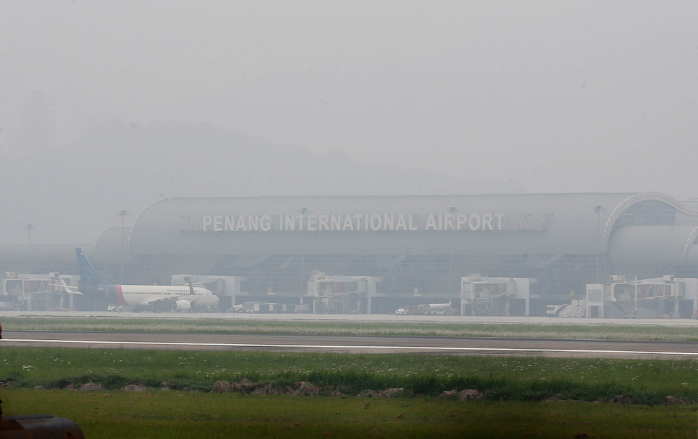 Penang International Airport is shrouded in haze September 18, 2019. u00e2u20acu201d Picture by Sayuti Zainudin