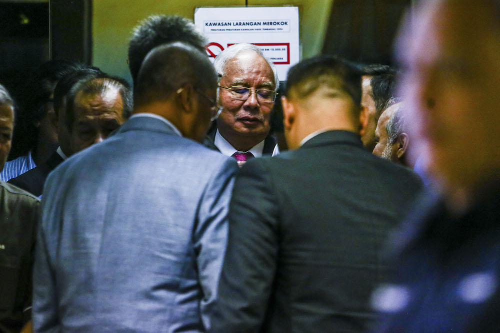 Datuk Seri Najib Razak is seen at the Kuala Lumpur Courts Complex September 24, 2019. — Picture by Hari Anggara