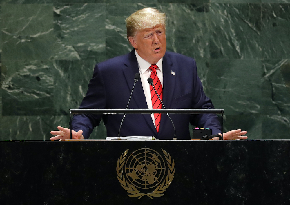 US President Donald Trump addresses the 74th session of the United Nations General Assembly at UN headquarters in New York September 24, 2019. u00e2u20acu201d Reuters pic
