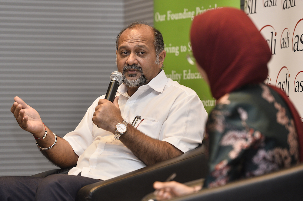 Communications and Multimedia Minister Gobind Singh Deo speaks during the u00e2u20acu02dcToward Media Freedom and Combating Fake News in Malaysiau00e2u20acu2122 forum at Sunway University in Petaling Jaya September 26, 2019. u00e2u20acu201d Picture by Miera Zulyana